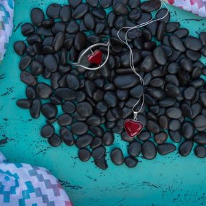 Red Jasper Heart Set